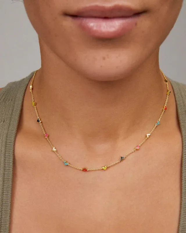 KS Haven Heart Necklace Gold Multi Mix