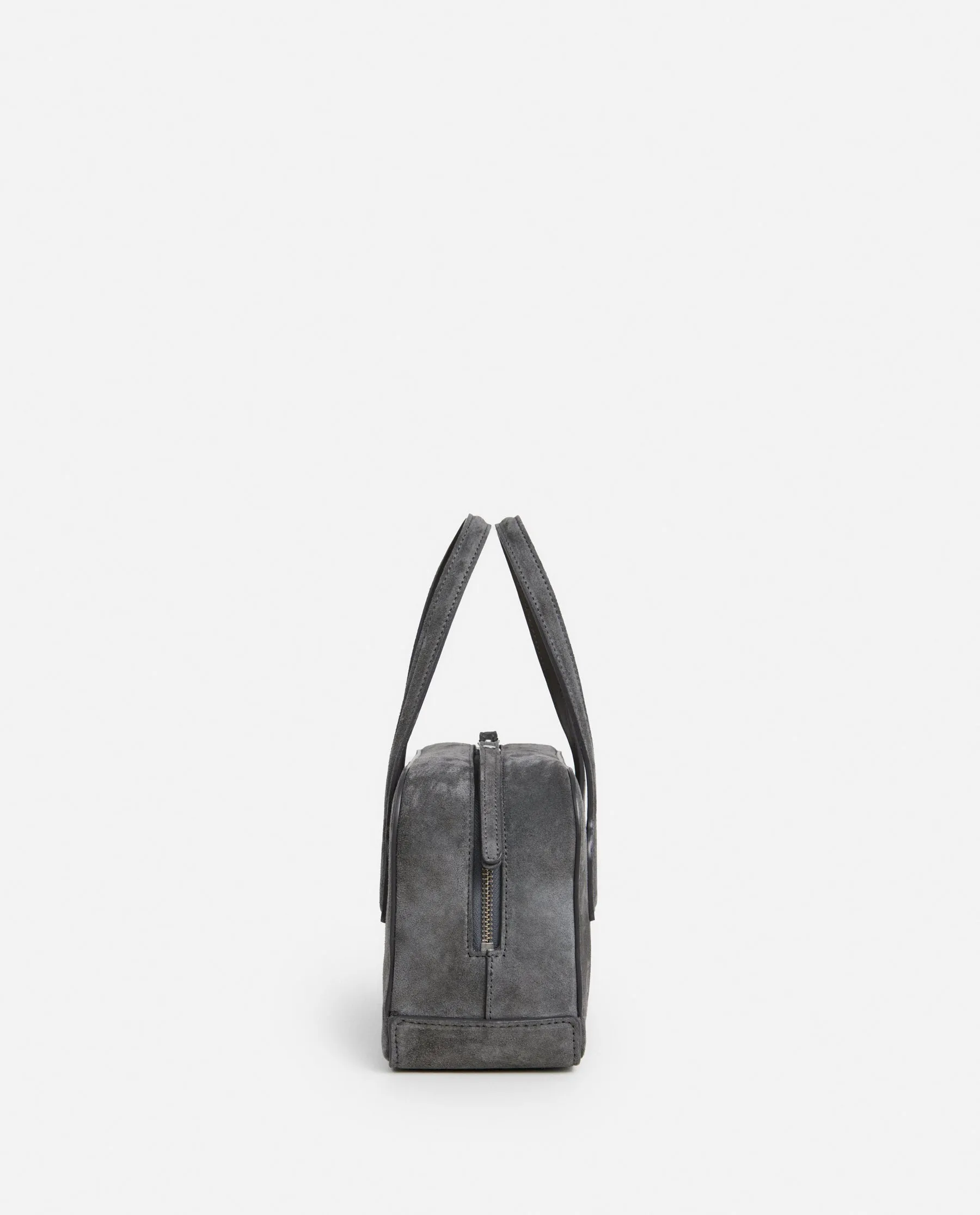 Laci Mini Bowler Bag Suede Stone Grey