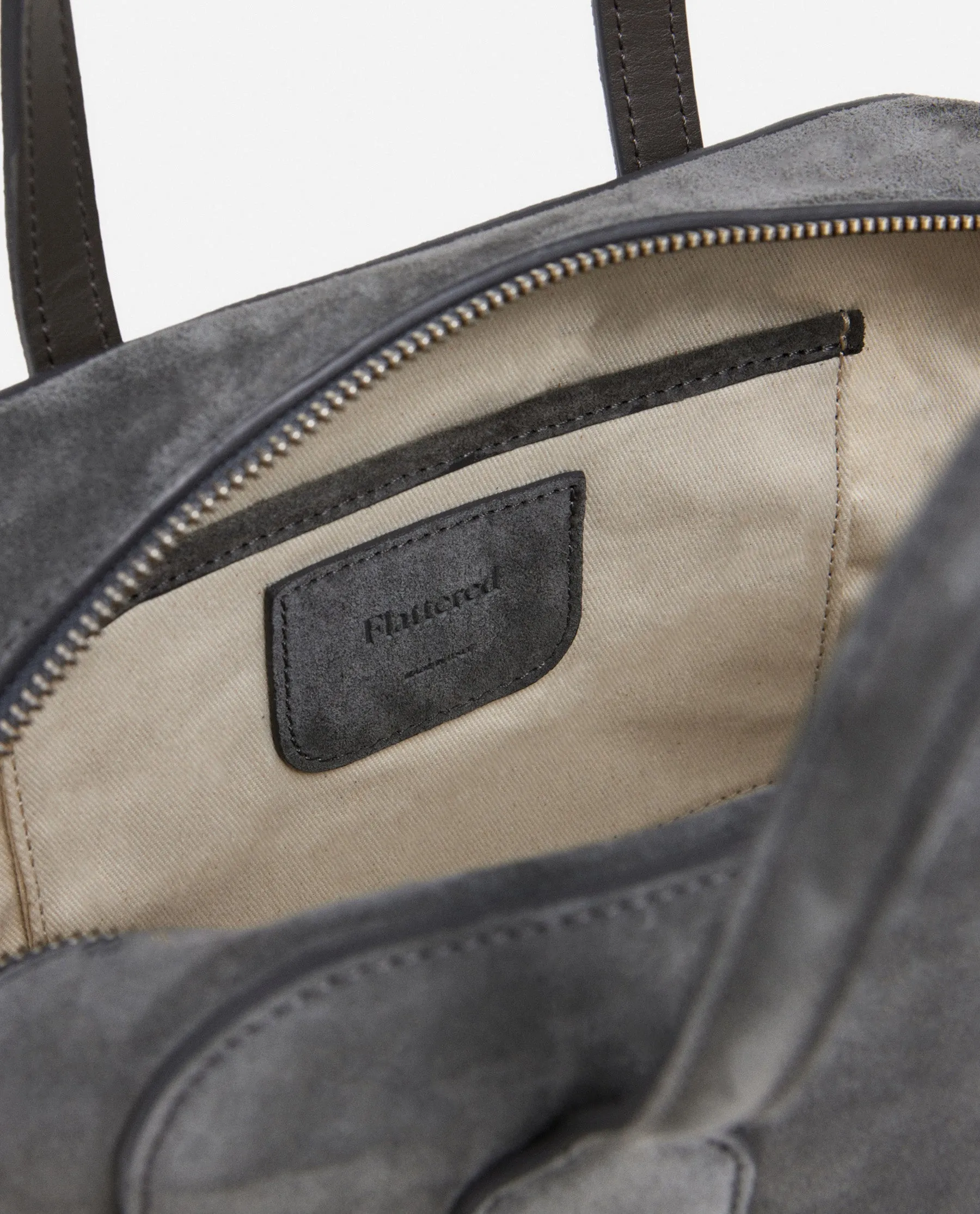 Laci Mini Bowler Bag Suede Stone Grey