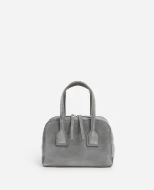 Laci Mini Bowler Bag Suede Stone Grey