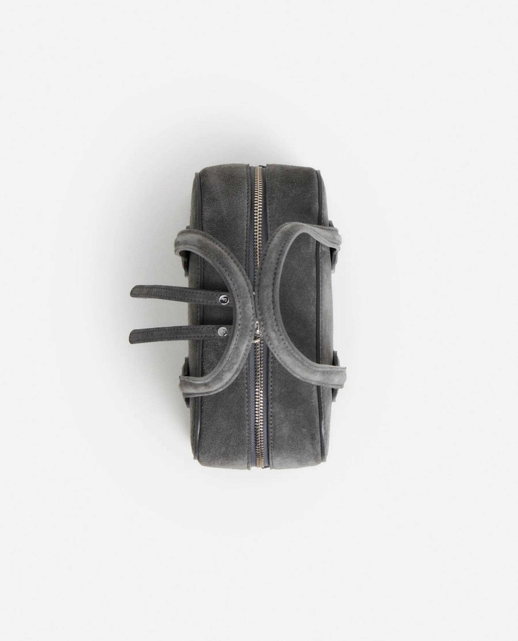 Laci Mini Bowler Bag Suede Stone Grey