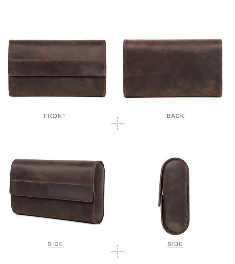 Leather 8-Slot Portable Watch Roll Travel Case