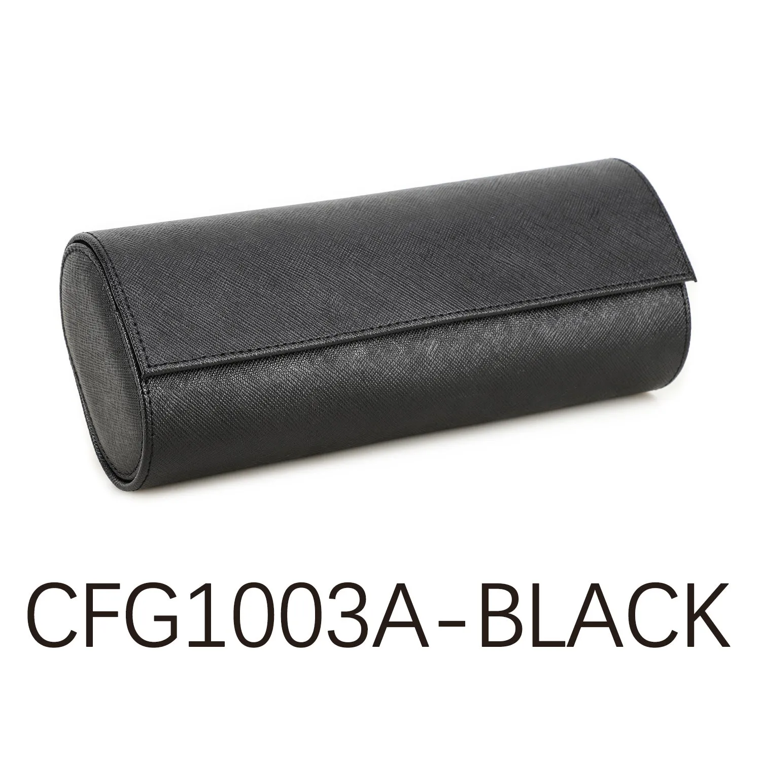 Leather Watch Roll Travel Case with Snap Pillows