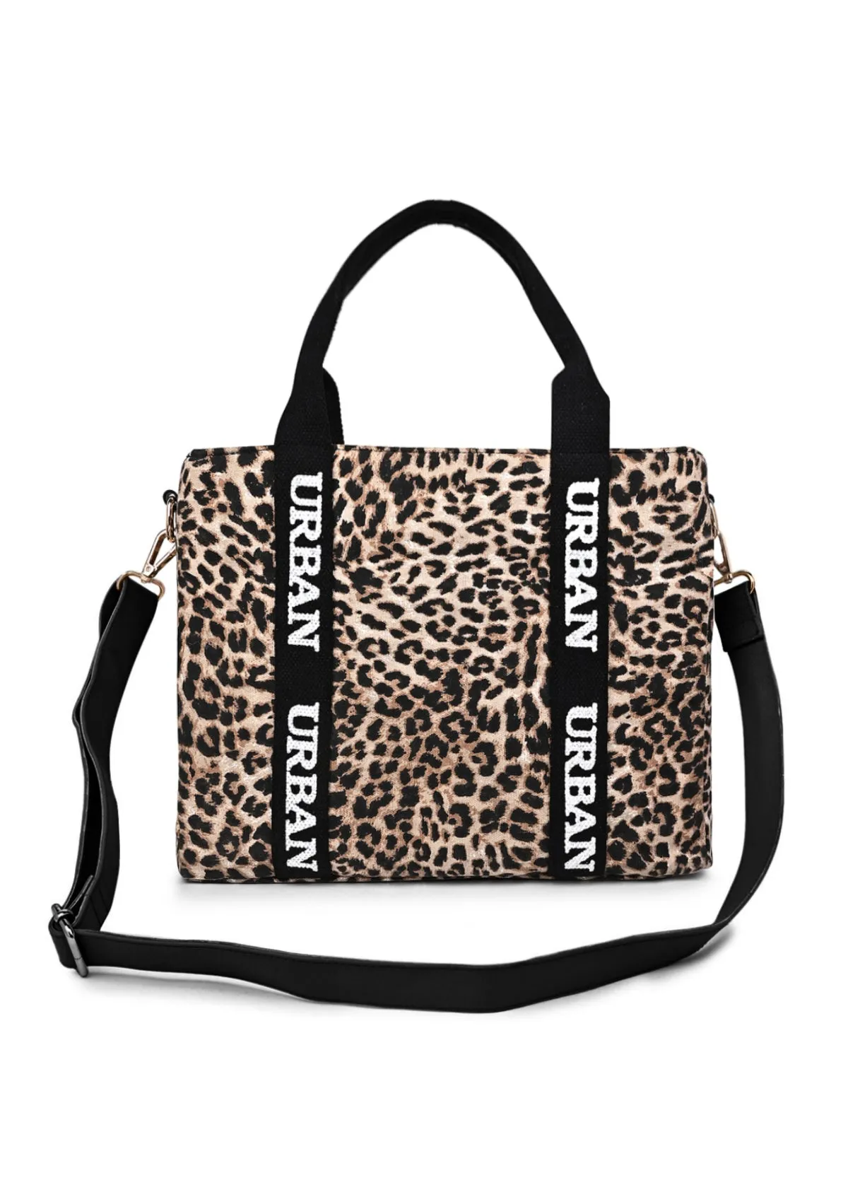 LEOPARD PRINTED URBAN TOTE