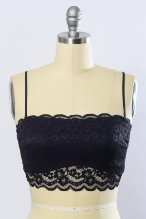 Leto Accessories Wide Lace Bandeau