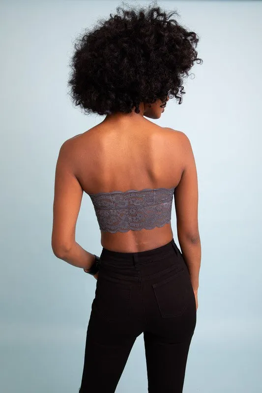 Leto Accessories Wide Lace Bandeau