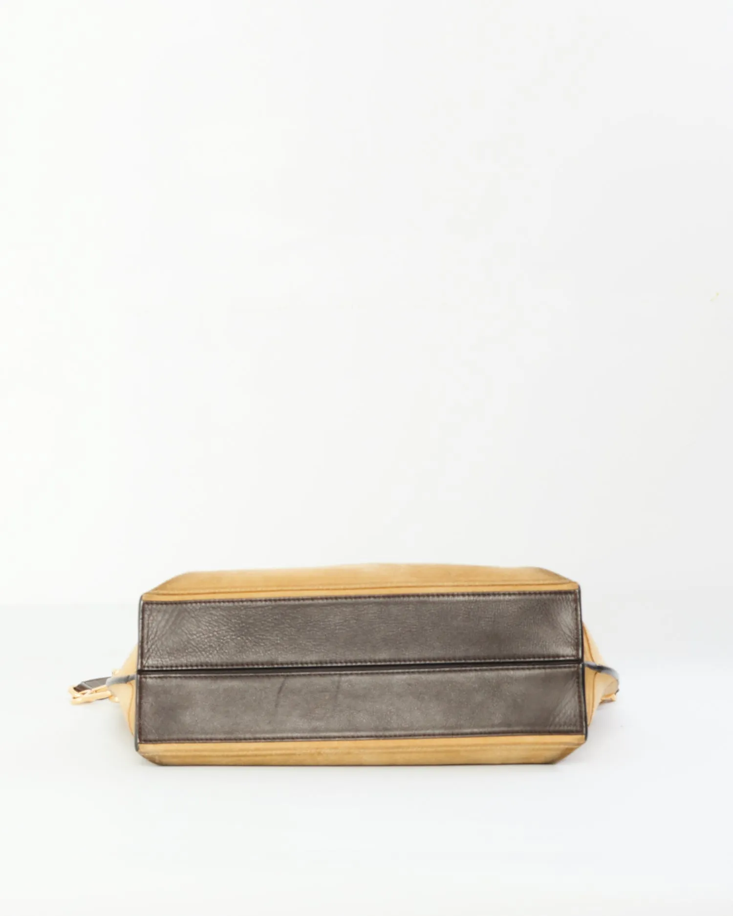 Loewe Brown Stitched Suede Shoulder Bag With Strap