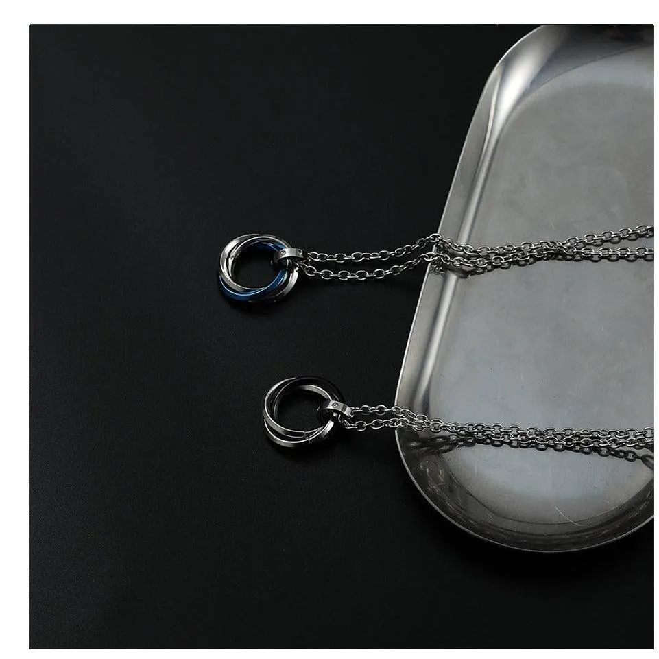 Long Metal Ring Pendant Necklace
