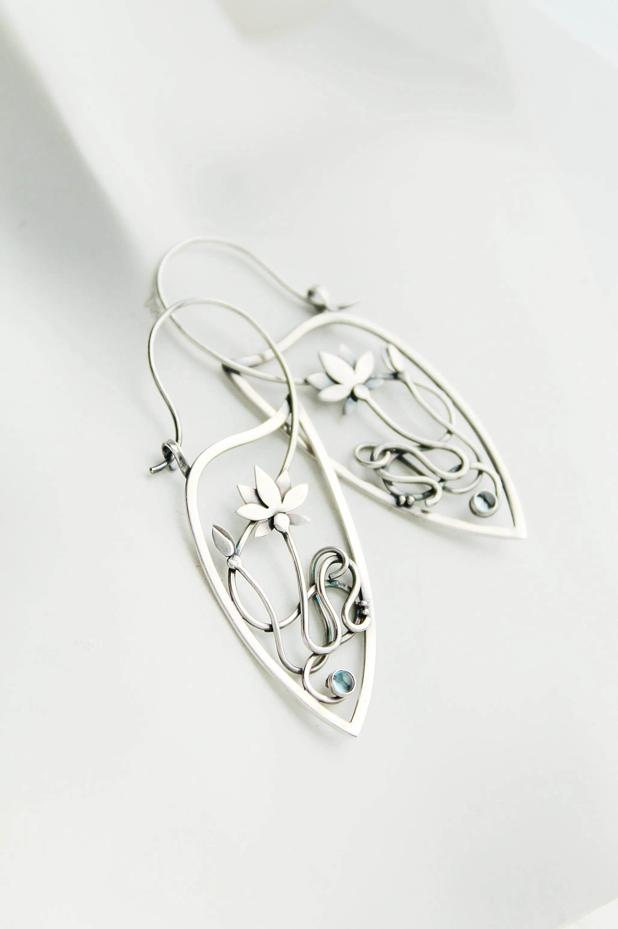 Lotus flower earrings for wedding Bridal jewelry
