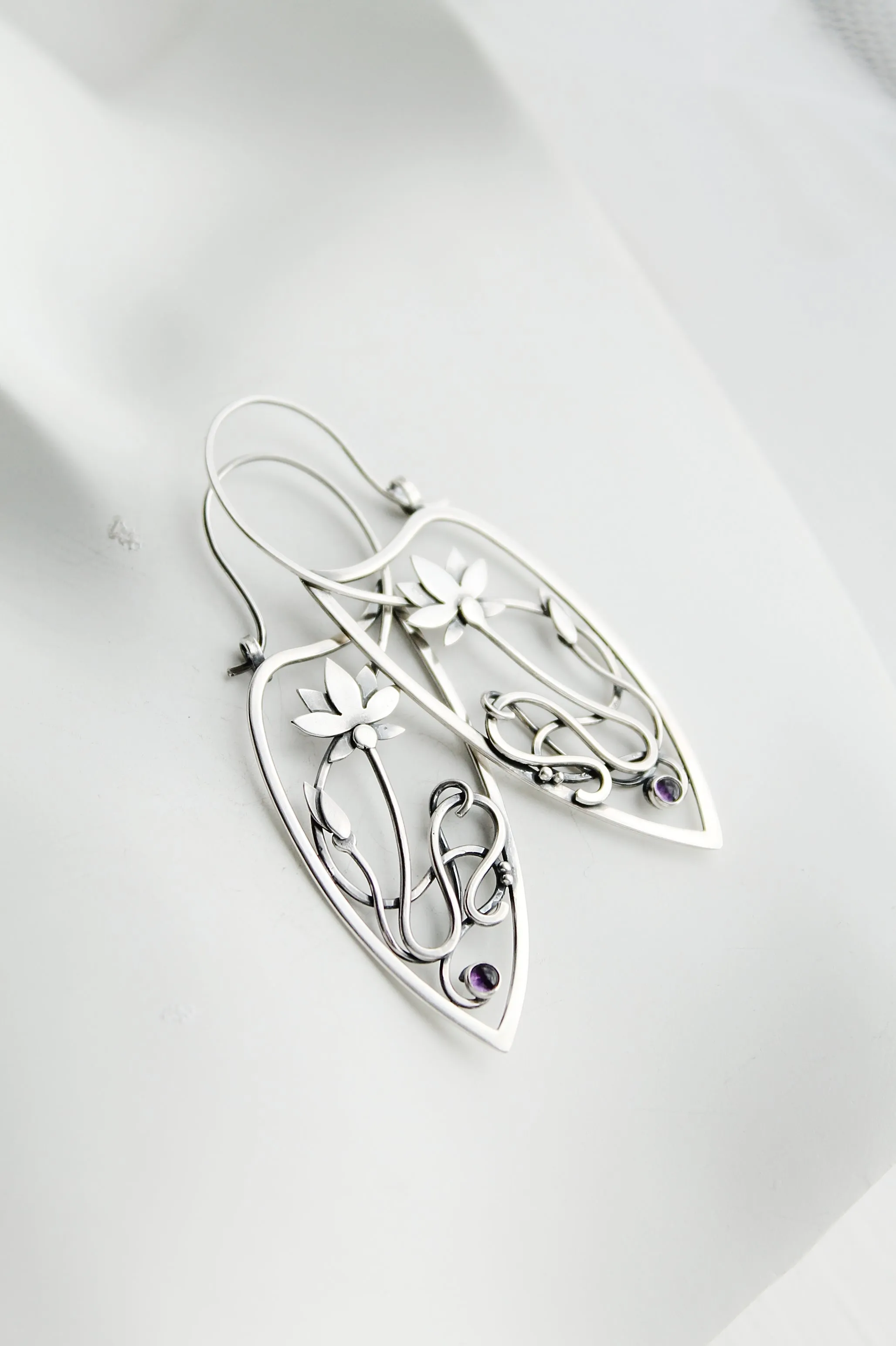 Lotus flower earrings for wedding Bridal jewelry