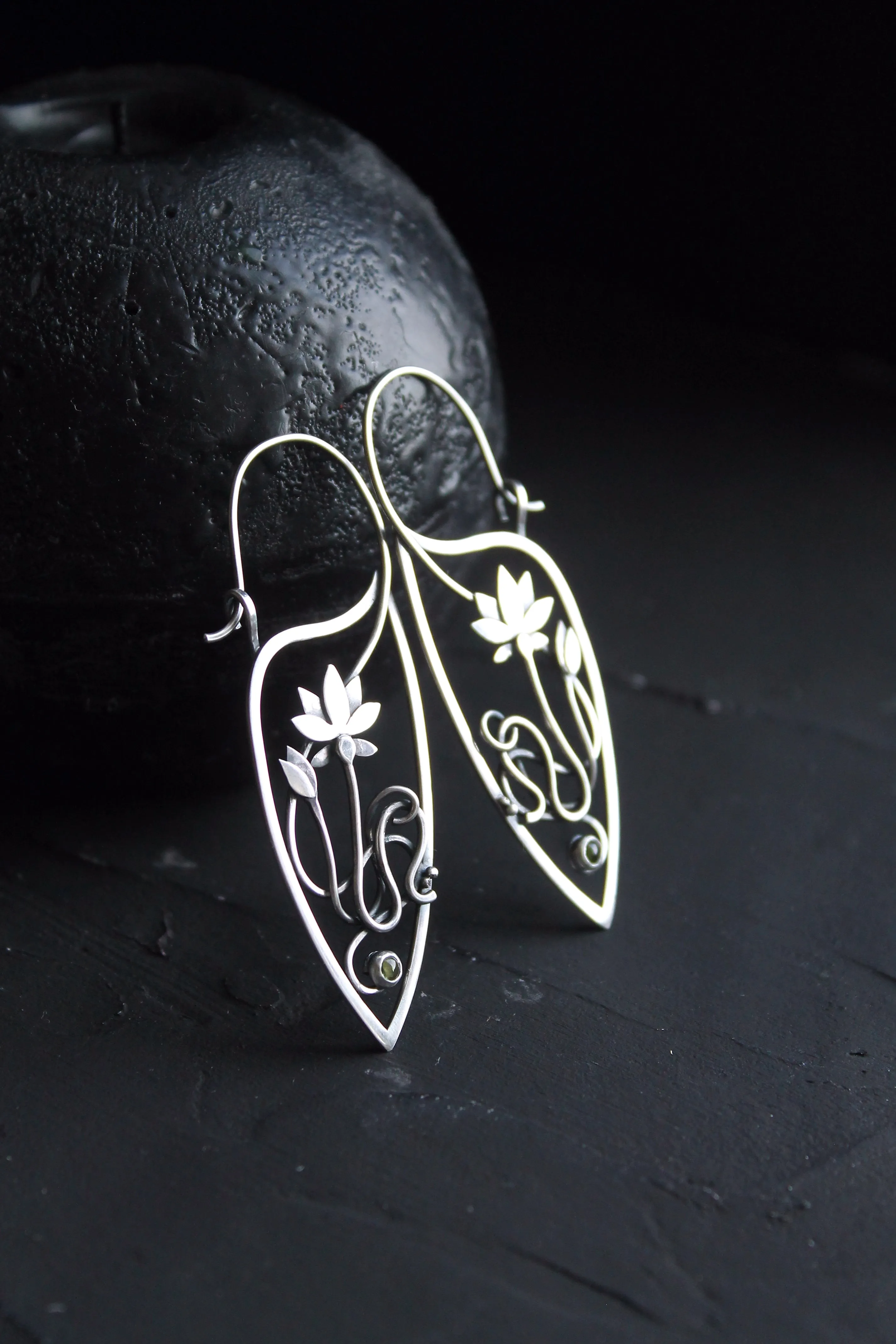 Lotus flower earrings for wedding Bridal jewelry