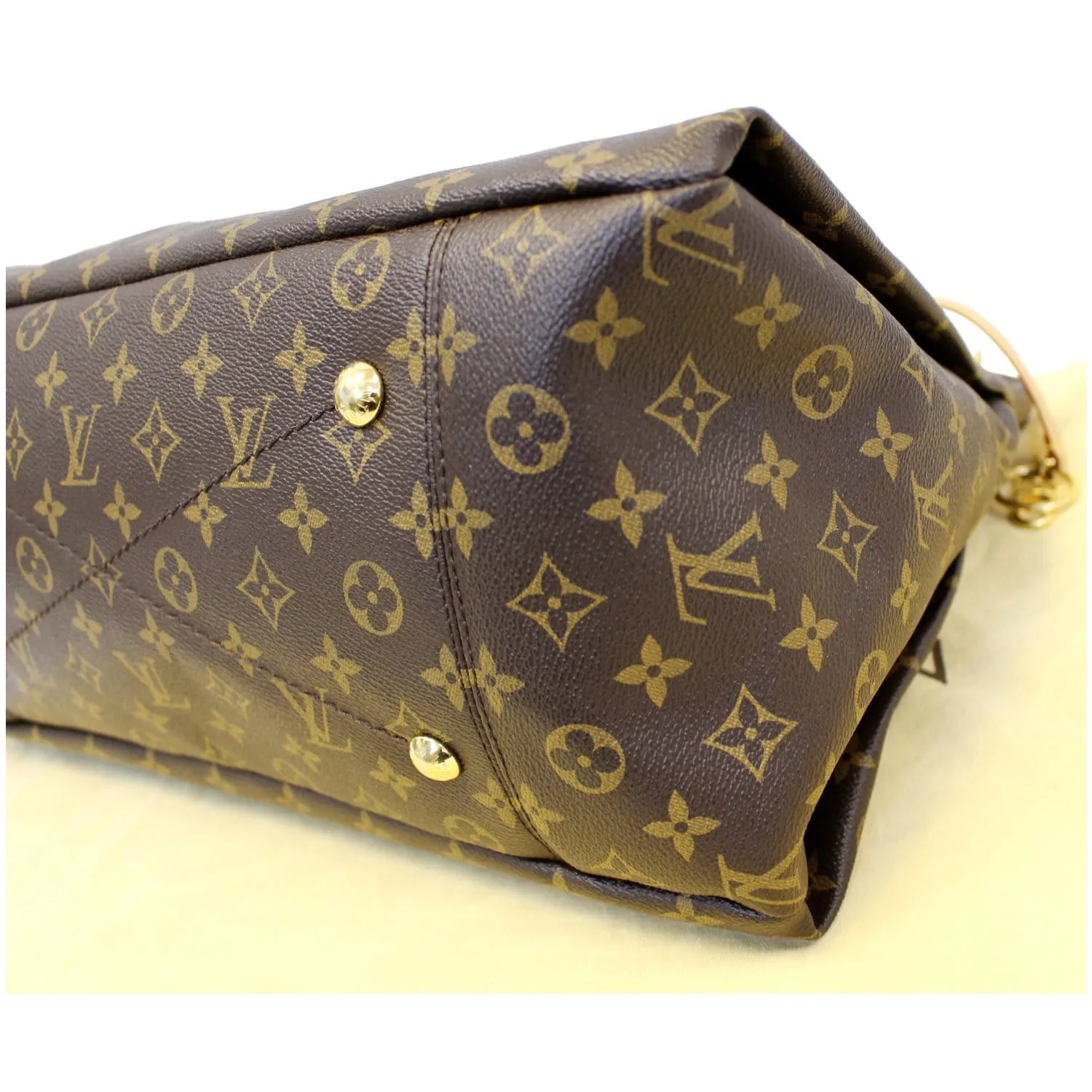 LOUIS VUITTON Artsy MM Monogram Canvas Shoulder Bag Brown