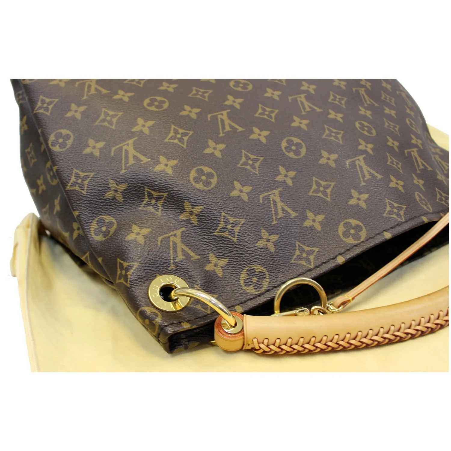 LOUIS VUITTON Artsy MM Monogram Canvas Shoulder Bag Brown