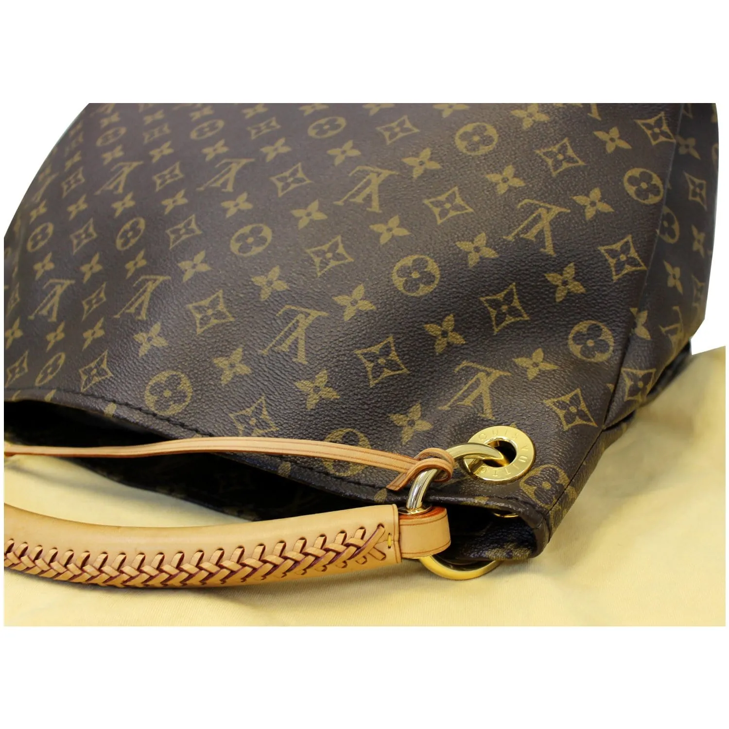 LOUIS VUITTON Artsy MM Monogram Canvas Shoulder Bag Brown