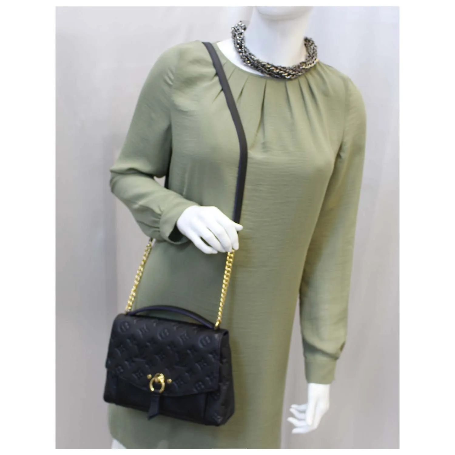 LOUIS VUITTON Blanche BB Monogram Empreinte Crossbody Bag Black