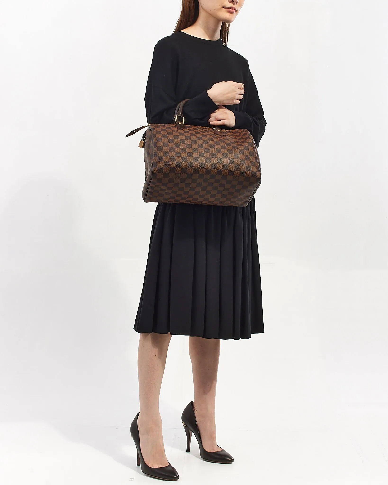 Louis Vuitton Damier Ebene Canvas Speedy 30 Bag
