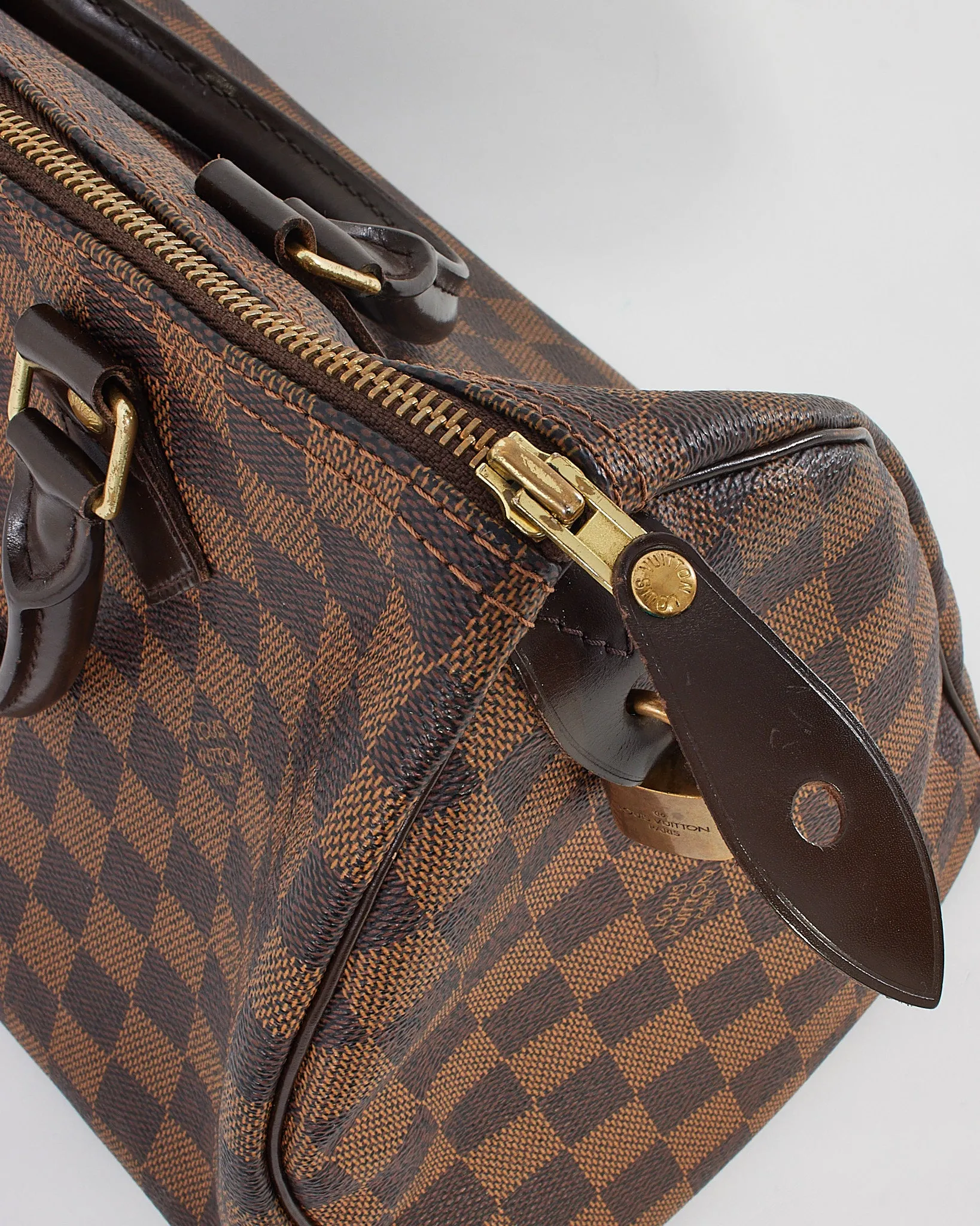 Louis Vuitton Damier Ebene Canvas Speedy 30 Bag