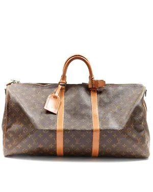 Louis Vuitton Monogram Canvas Keepall 55 Bandoulière Travel Bag