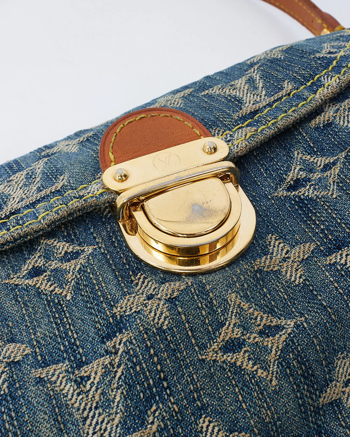 Louis Vuitton Monogram Denim Mini Pleaty Shoulder Bag