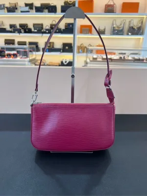 Louis Vuitton Pochette Accessories Epi Fuchsia Handbag