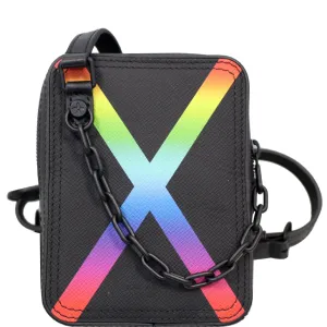 LOUIS VUITTON Sac Danube Taiga Messenger Crossbody Bag Black - 25% OFF