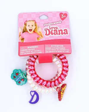 Love Diana 3 Pack Bracelet Coil With 'D' Butterfly And Crown