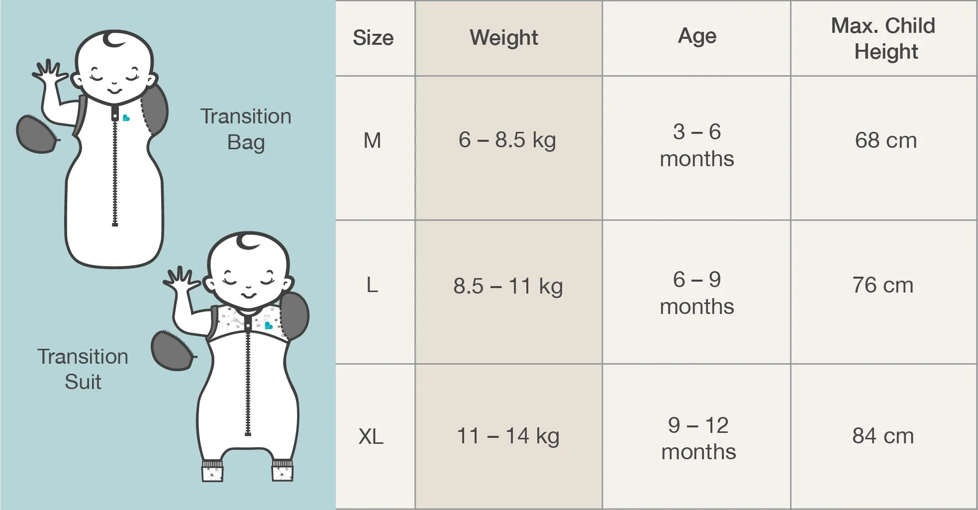 Love To Dream Swaddle Up Transition Bag Bamboo 0.2 Tog Lite Cream