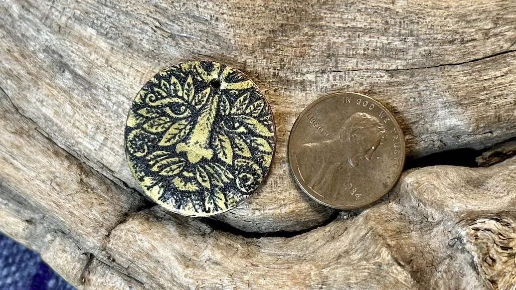 Luster Pendant by Allegory Gallery — Green Man - Inca Gold