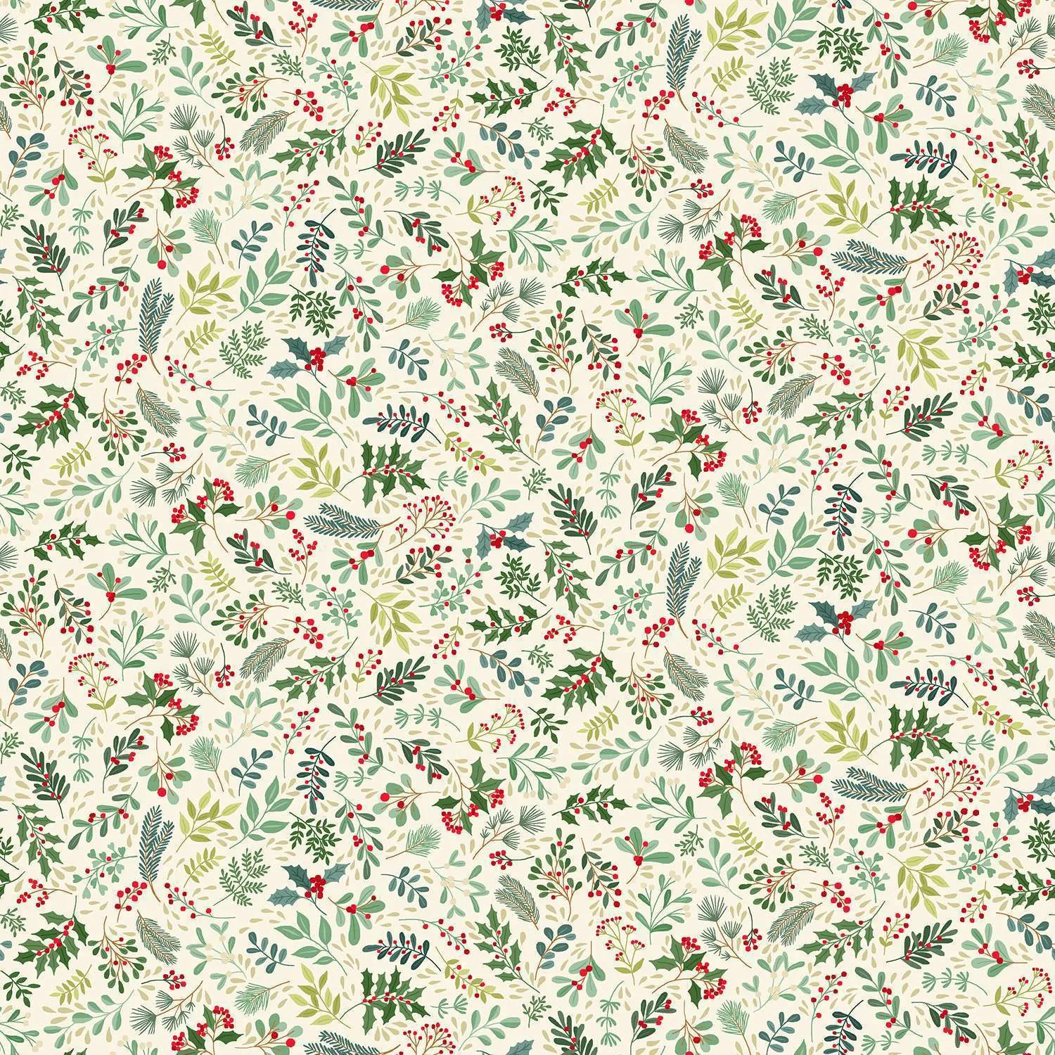 Makower | Enchanted | Christmas Yuletide Foliage | Cream