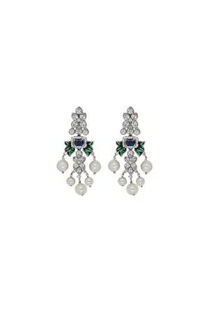 Maria B Jewelry | Zircon Fine Jewelry | JER-026-Blue sapphire & Emerald green