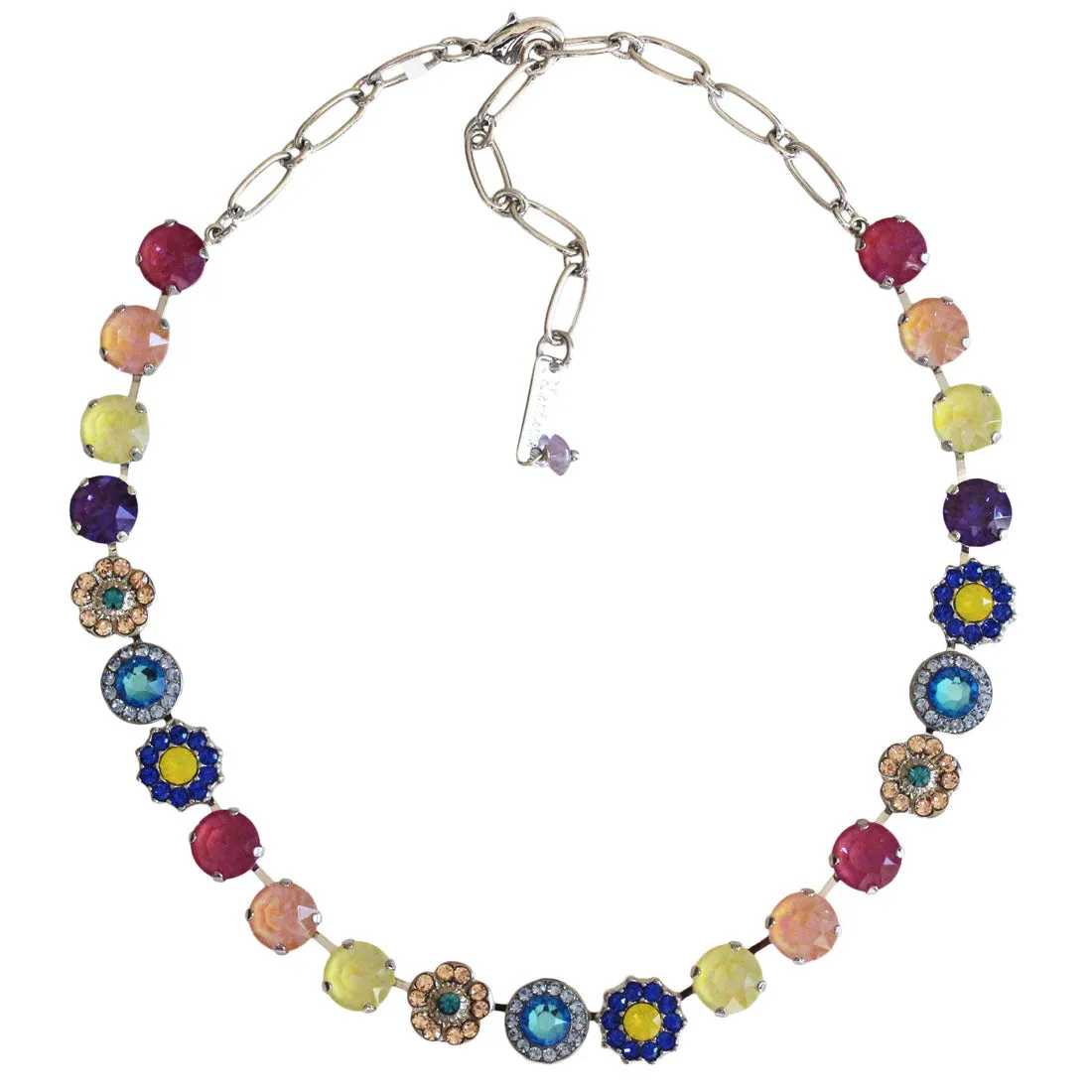 Mariana "Sun-kissed Rainbow" Rhodium Plated Lovable Mixed Element Crystal Necklace, 3045/1 168-1ro