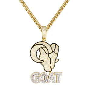 Mens Greatest Of All Time Iced Custom Street Pendant