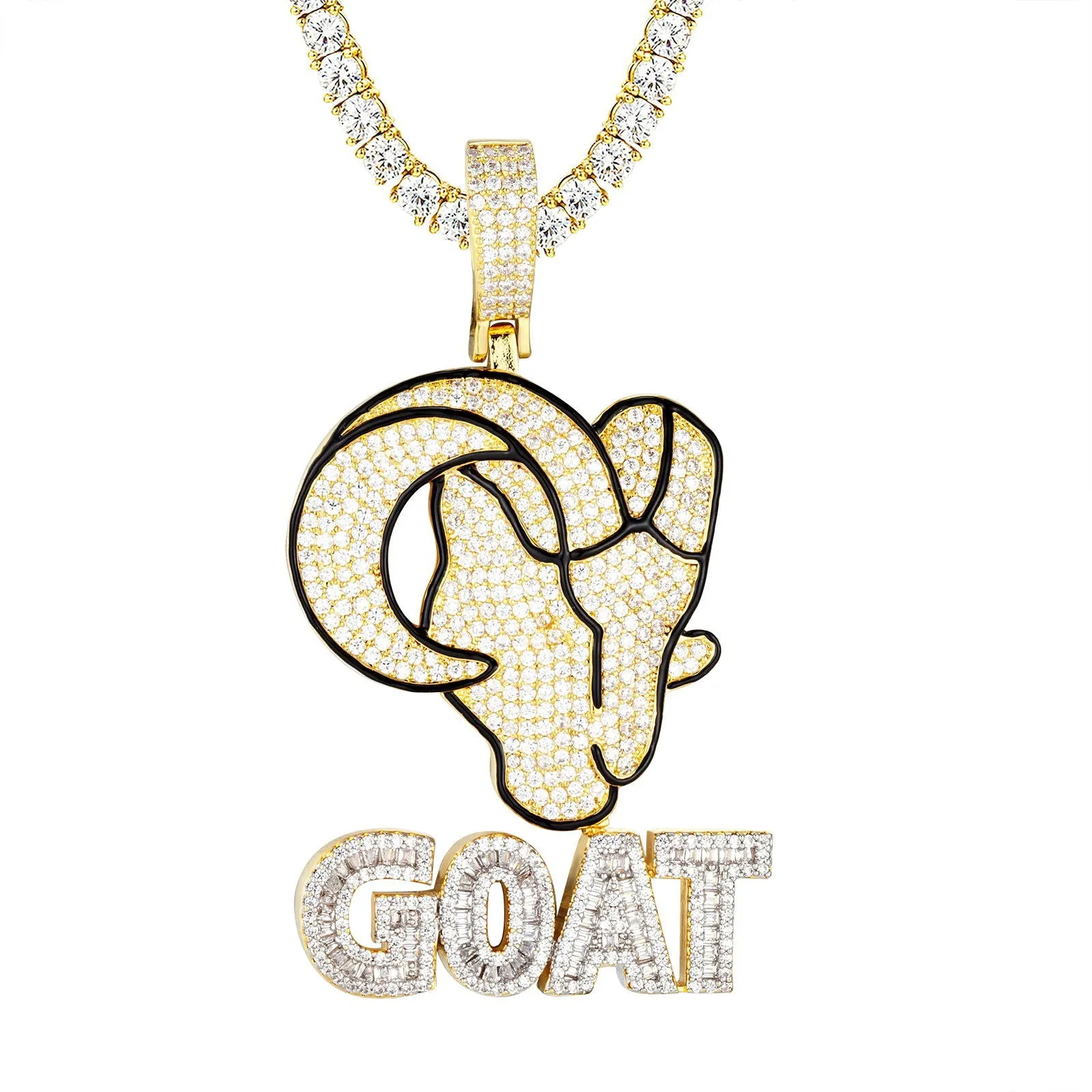Mens Greatest Of All Time Iced Custom Street Pendant