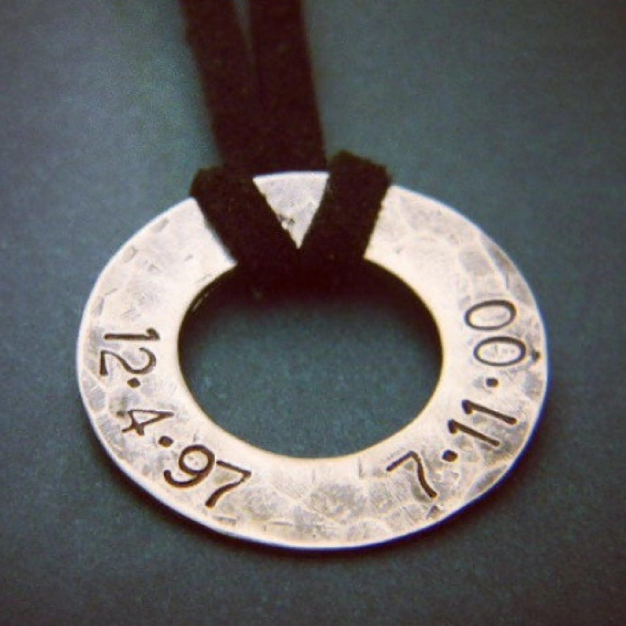 Men's Personalized Washer Necklace - Sterling Silver - Daddy Necklace