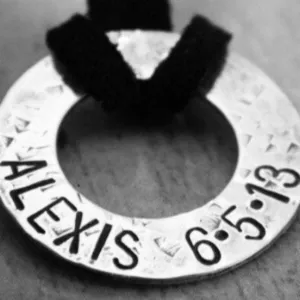Men's Personalized Washer Necklace - Sterling Silver - Daddy Necklace
