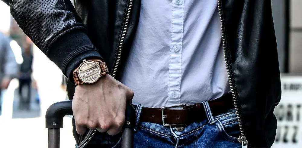 Men's Wood Watch Handmade Zebra Timepiece