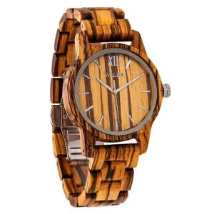 Men's Wood Watch Handmade Zebra Timepiece
