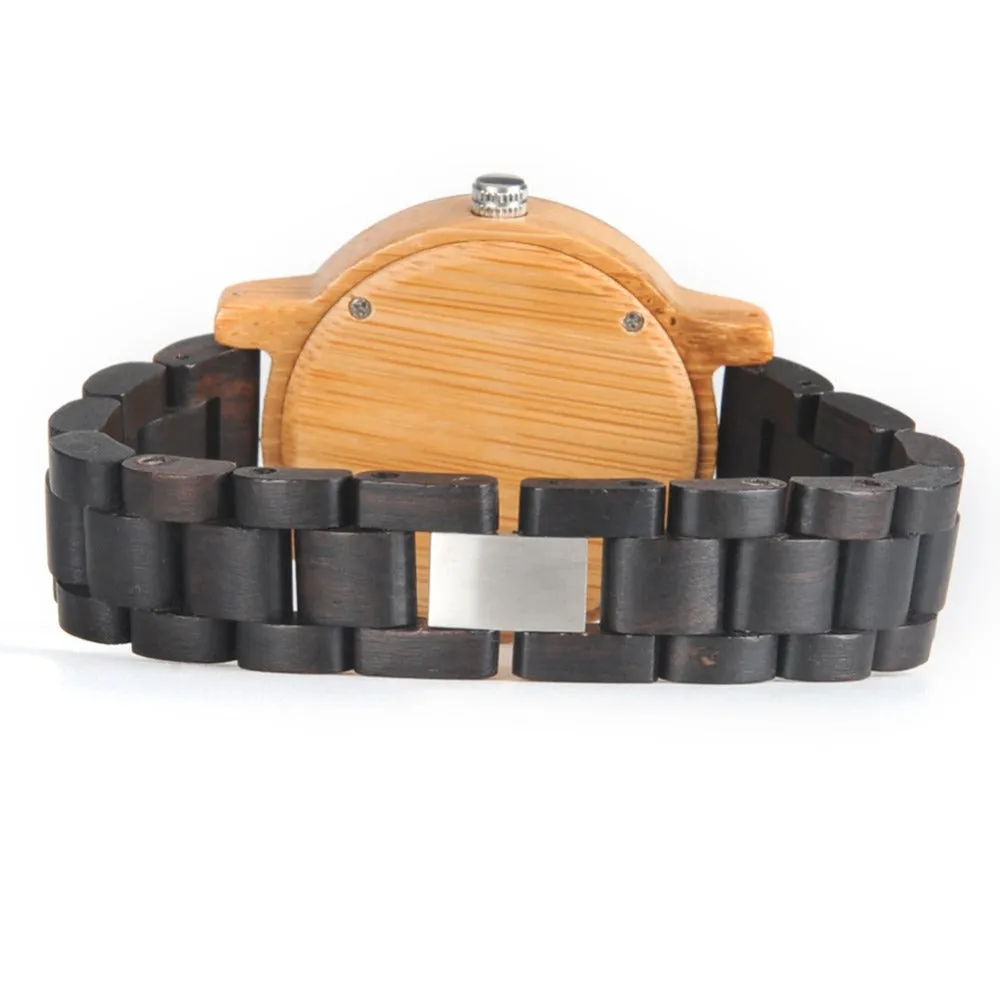 Men's/Women's Couple's Arabic Numerals Ebony Band Wooden Watches in Gift Box