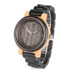 Men's/Women's Couple's Arabic Numerals Ebony Band Wooden Watches in Gift Box