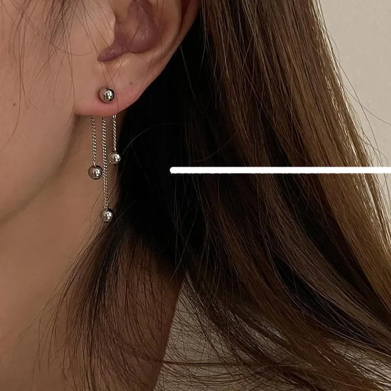 Metal Ball Tassel Earrings