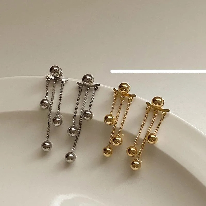 Metal Ball Tassel Earrings