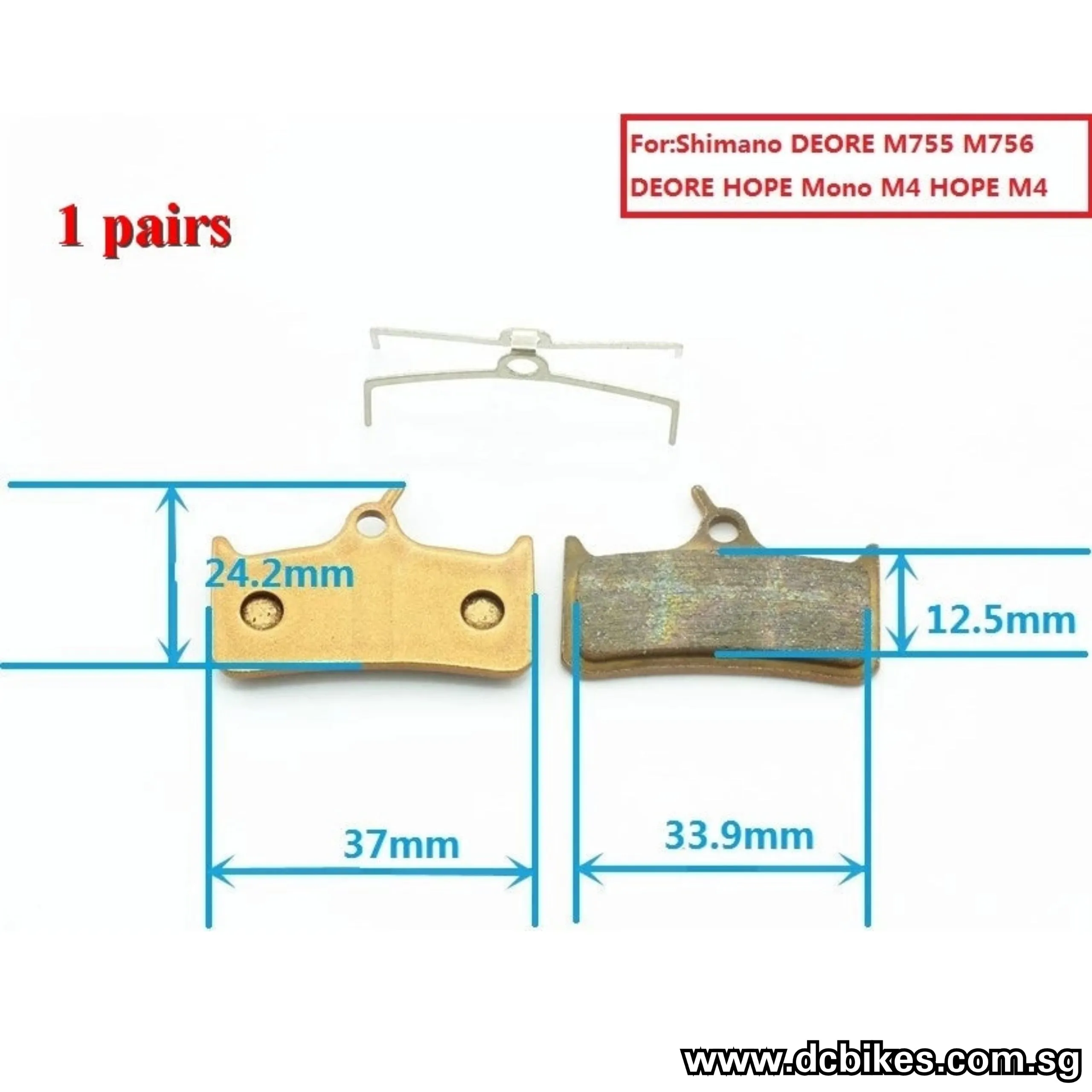 Metal Brake Pads For Shimano Deore M755 M756 Hope Tech Mono M4 (1 Pair)