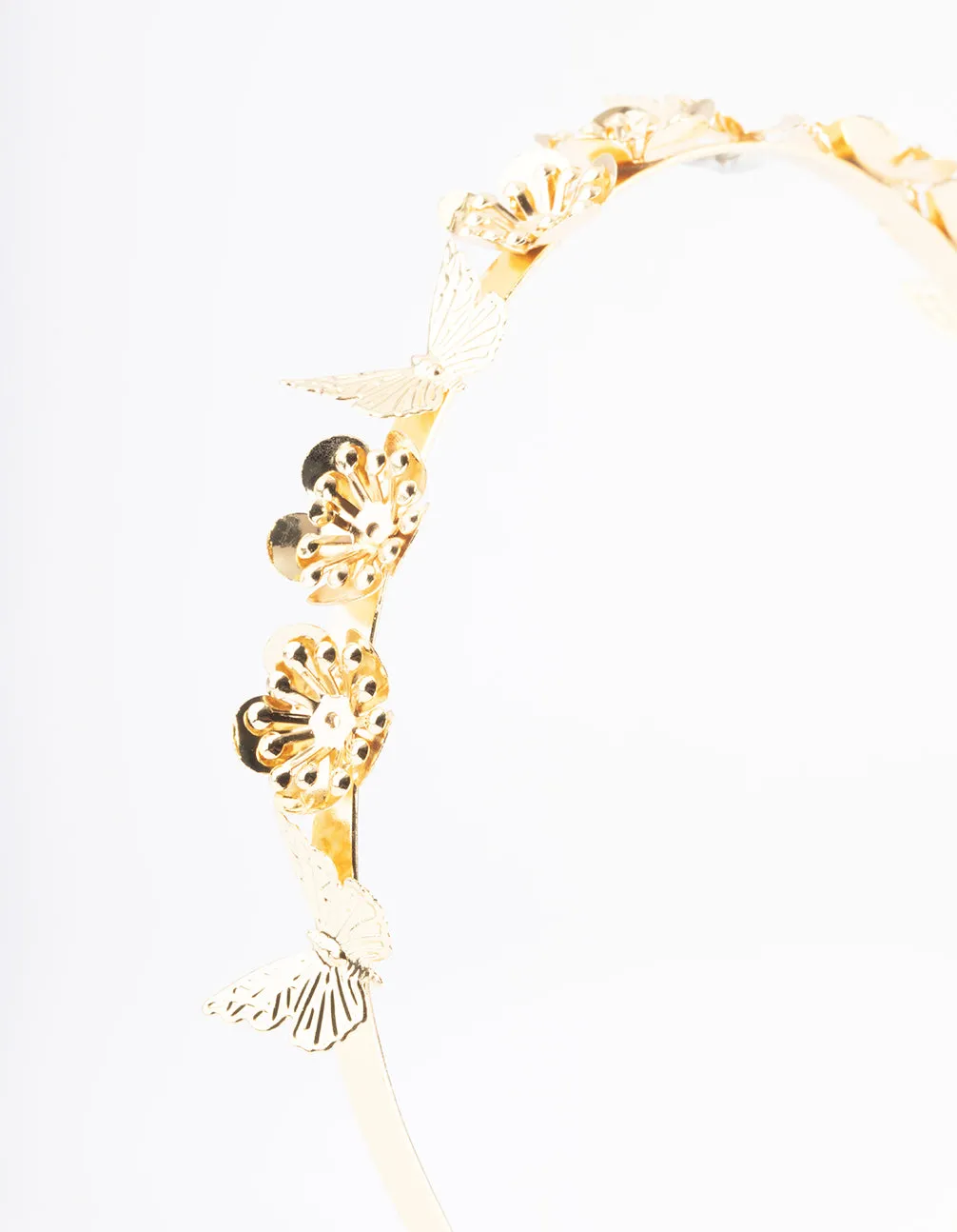Metal Floral Butterfly Headband