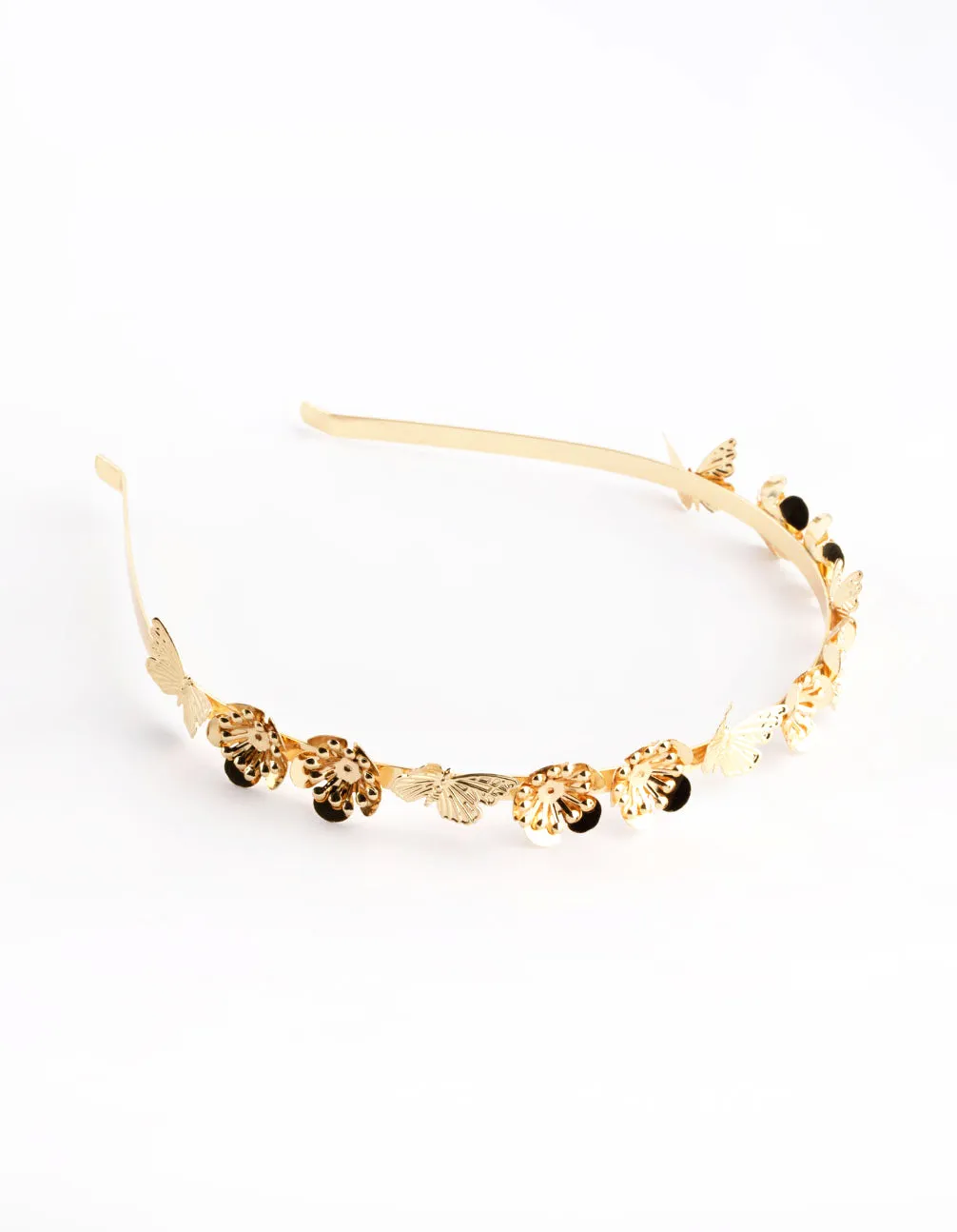 Metal Floral Butterfly Headband