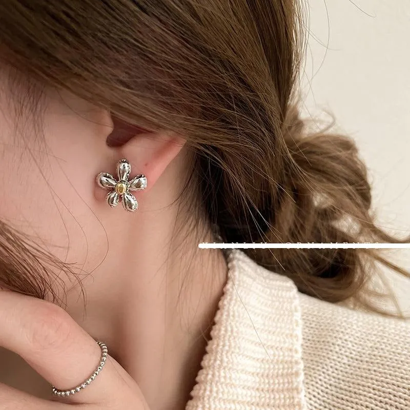 Metal Flower Earrings