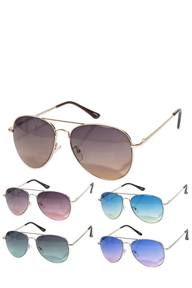 Metal Frame Aviator Sunglasses