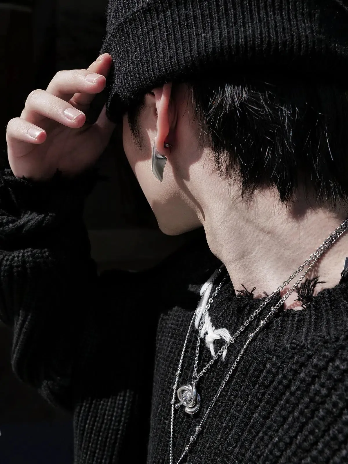 Metal Rhombus Blade Earrings