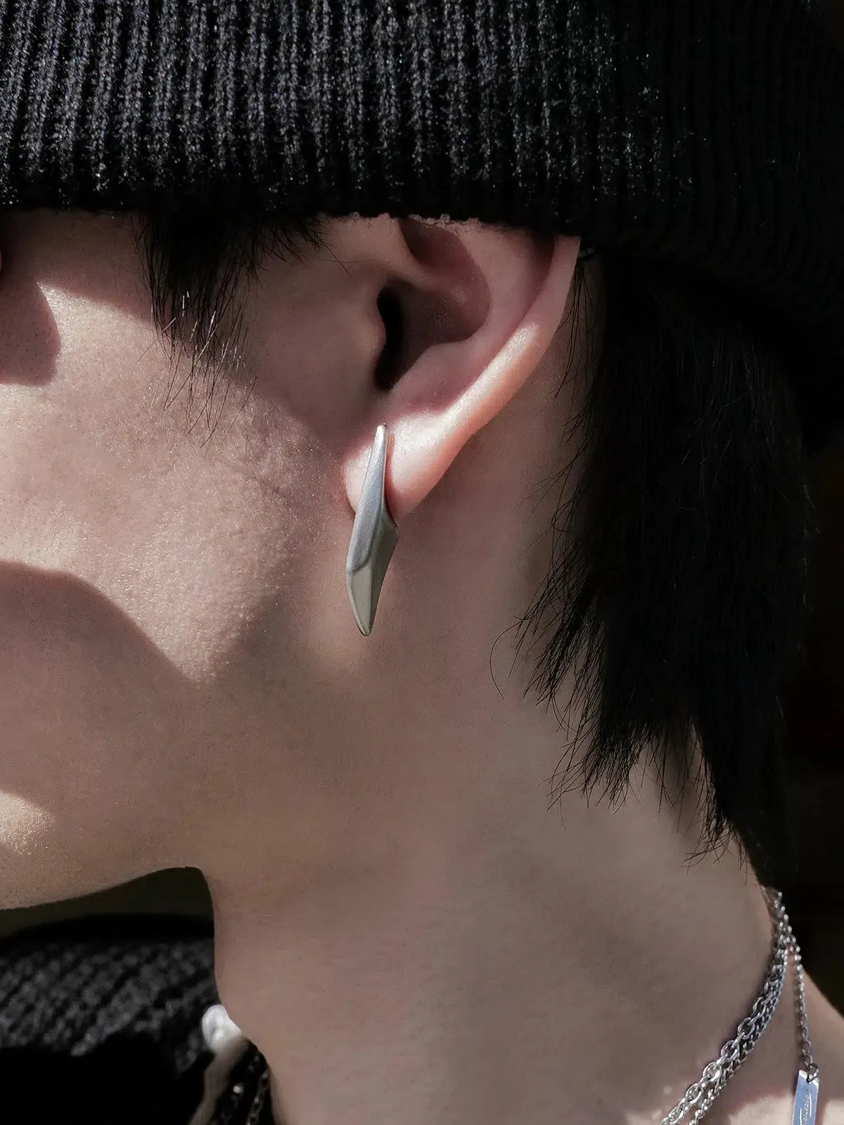 Metal Rhombus Blade Earrings