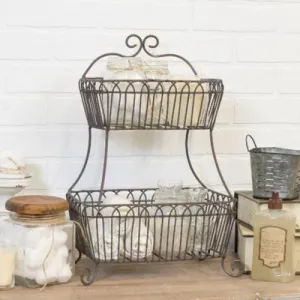 Metal Two Tiered Basket