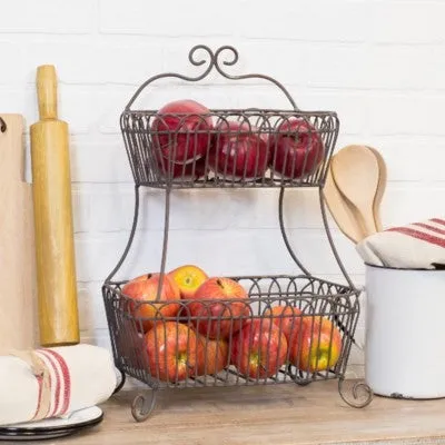 Metal Two Tiered Basket